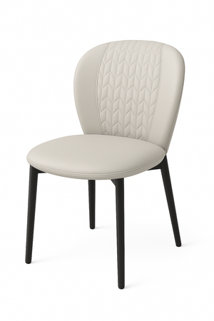 Cream Modern Dining Chairs - Quilted Backrest (Set of 2)