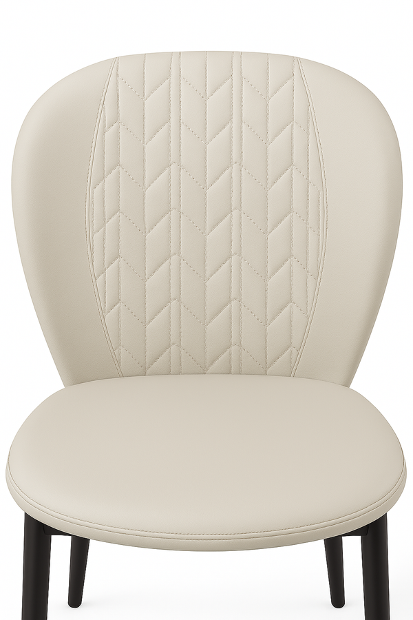 Cream Modern Dining Chairs - Quilted Backrest (Set of 2)