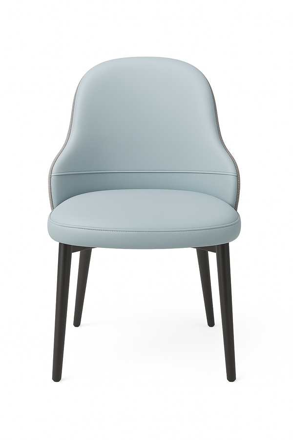 Light Blue & Grey Dining Chairs – Faux Leather (Set of 2)