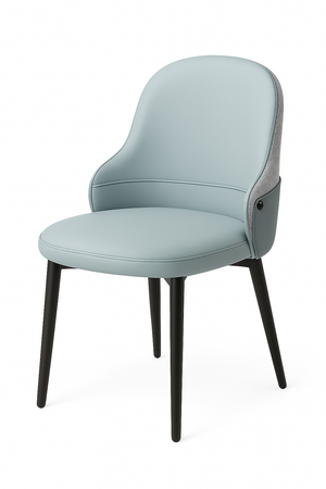 Light Blue & Grey Dining Chairs – Faux Leather (Set of 2)