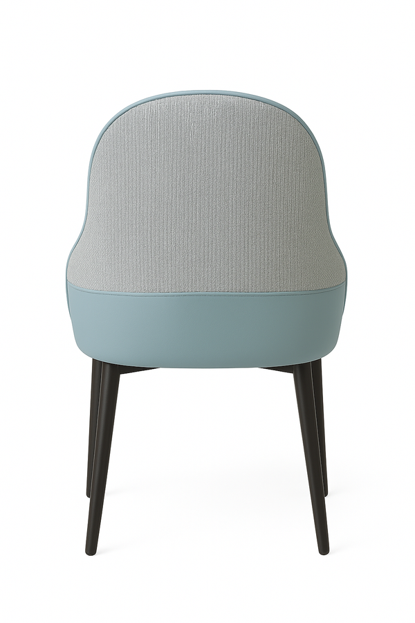 Light Blue & Grey Dining Chairs – Faux Leather (Set of 2)