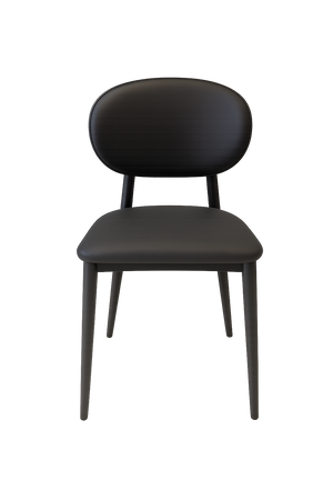 Black Faux Leather Dining Chair - Curved Backrest (set of 2)