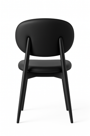 Black Faux Leather Dining Chair - Curved Backrest (set of 2)