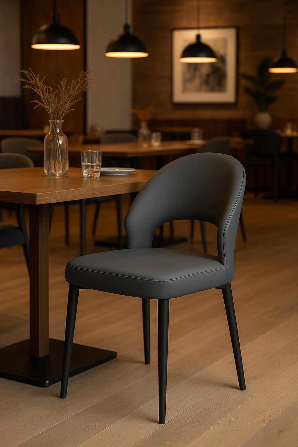 Grey Faux Leather Dining Chairs (Set of 2)