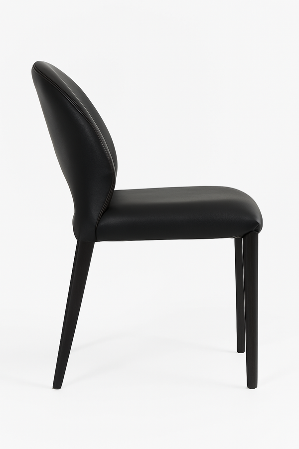 Modern Black Faux Leather Dining Chairs (Set of 2)