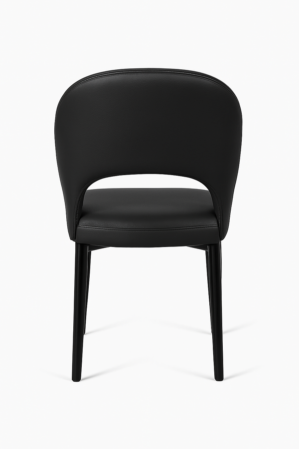 Modern Black Faux Leather Dining Chairs (Set of 2)