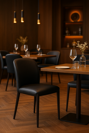 Modern Black Faux Leather Dining Chairs (Set of 2)