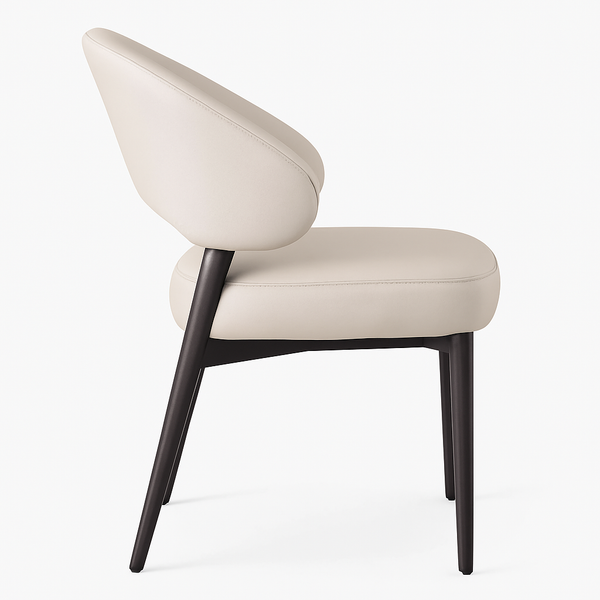 Cream Faux Leather Dining Chairs (Set of 2)