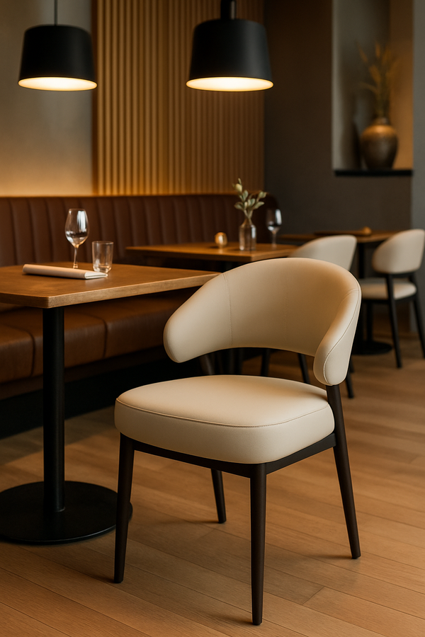 Cream Faux Leather Dining Chairs (Set of 2)