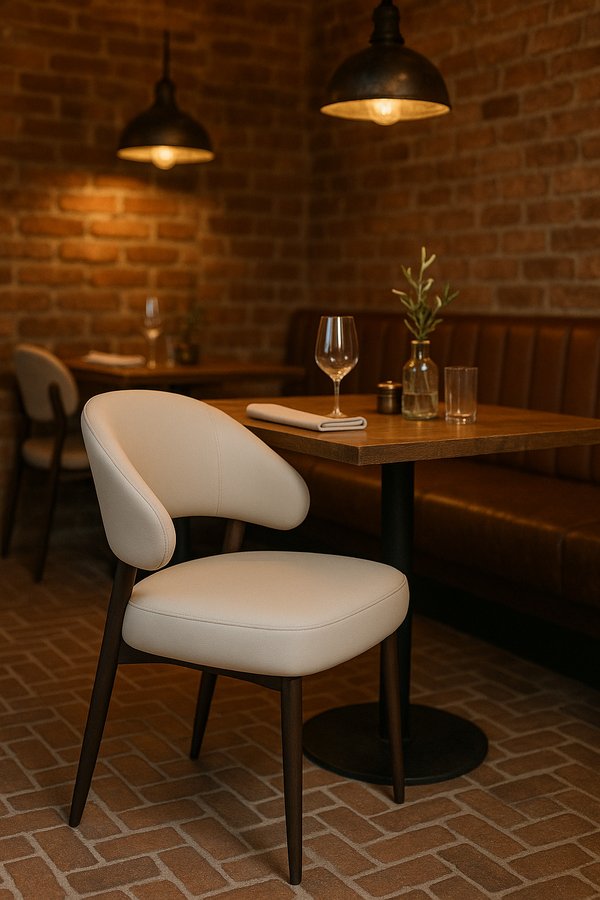 Cream Faux Leather Dining Chairs (Set of 2)
