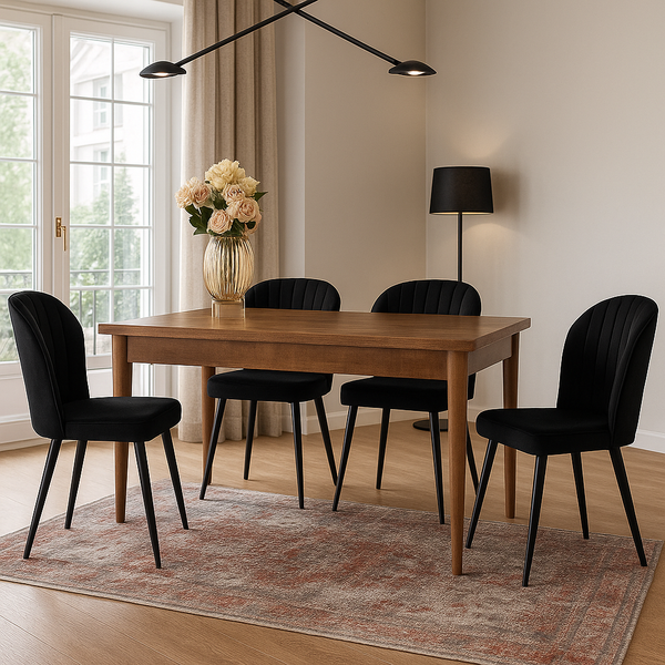 Velvet Black Chairs (set of 2)