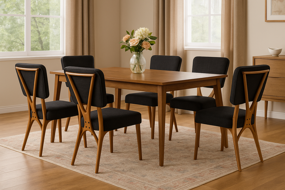 Scandinavian Oak & Dark Grey Chairs (set of 2) - Karrari