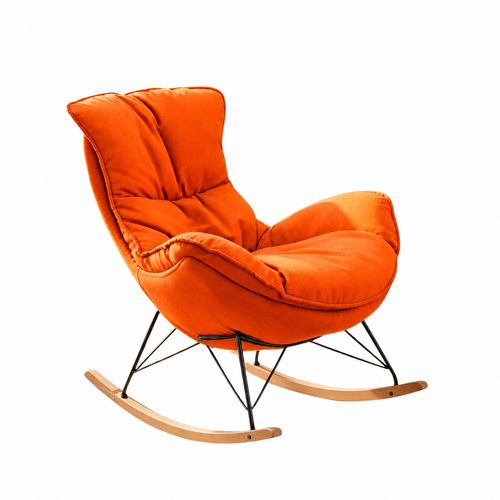 Rocking Armchair with Industrial Iron Frame