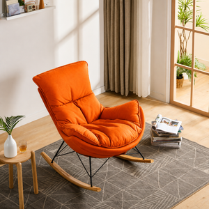 Rocking Armchair with Industrial Iron Frame