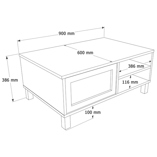 Natural Rattan Coffee Table with Storage