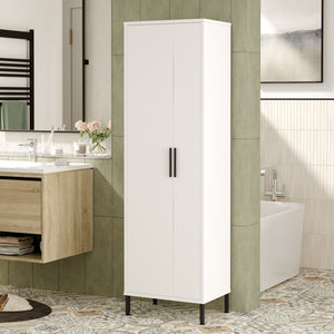 Slim Utility Cupboard with Mop & Broom Storage