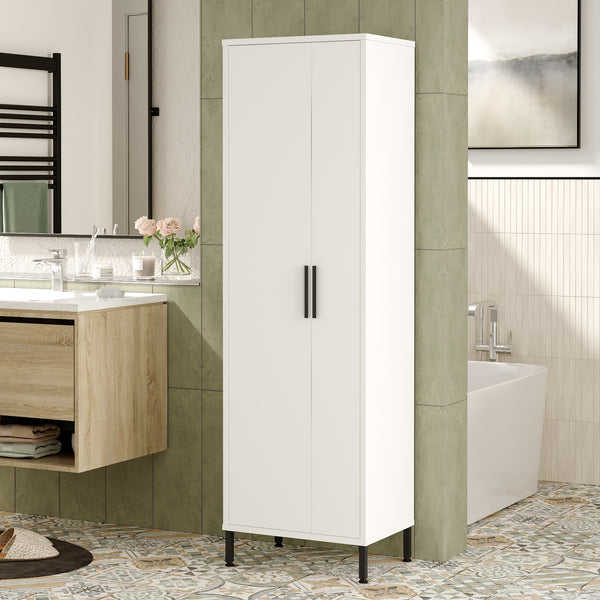 Slim Utility Cupboard with Mop & Broom Storage