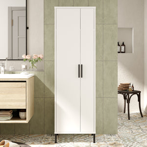 Slim Utility Cupboard with Mop & Broom Storage