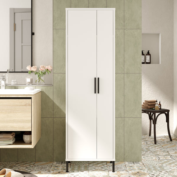 Slim Utility Cupboard with Mop & Broom Storage