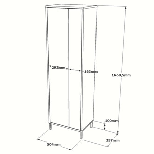 Slim Utility Cupboard with Mop & Broom Storage