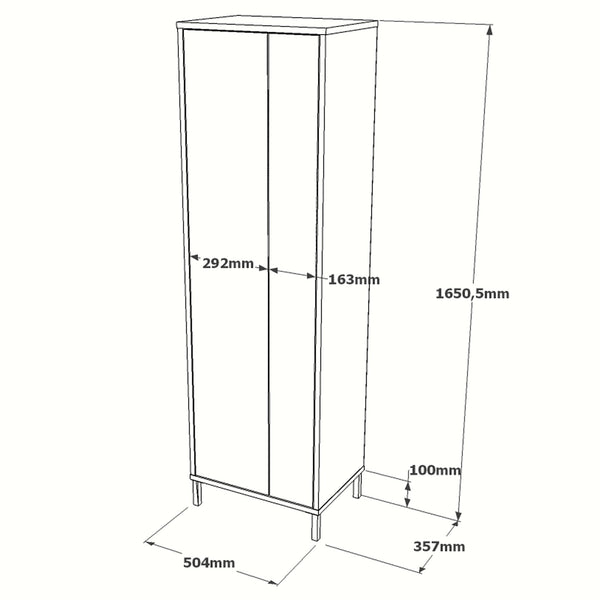Slim Utility Cupboard with Mop & Broom Storage