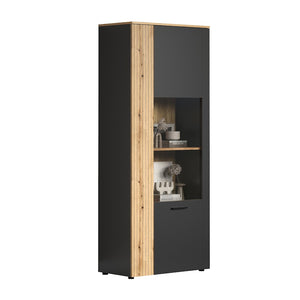 Esteban Display Cabinet – Grey & Natural Oak - Karrari