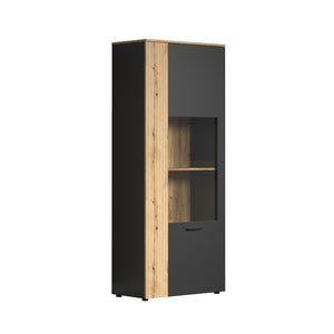 Esteban Display Cabinet – Grey & Natural Oak - Karrari