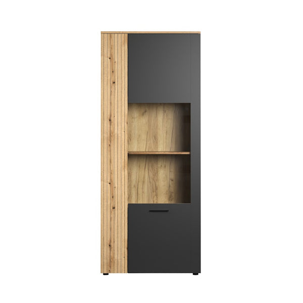 Esteban Display Cabinet – Grey & Natural Oak - Karrari