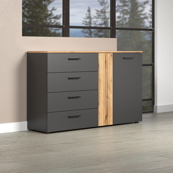 Esteban Chest in Anthracite / Coast Evoke Oak Finish