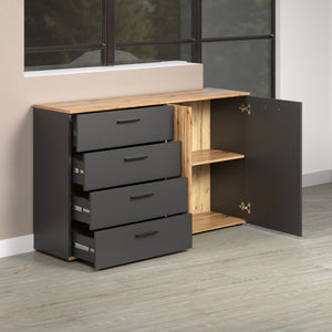 Esteban Chest in Anthracite / Coast Evoke Oak Finish