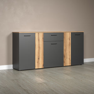 Esteban Chest – Anthracite & Coast Evoke Oak Melamine