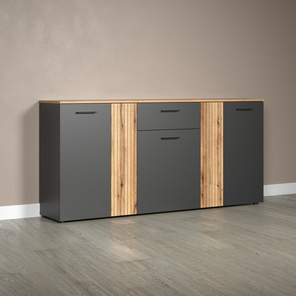 Esteban Chest – Anthracite & Coast Evoke Oak Melamine