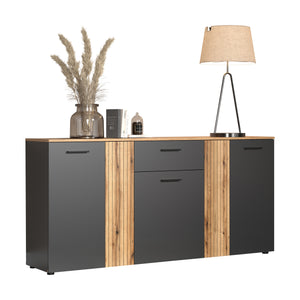 Esteban Chest – Anthracite & Coast Evoke Oak Melamine
