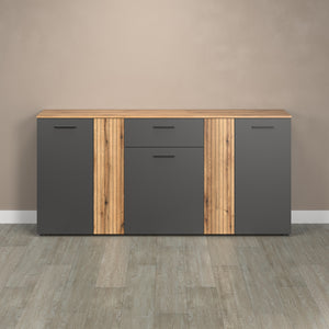 Esteban Chest – Anthracite & Coast Evoke Oak Melamine