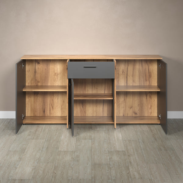 Esteban Chest – Anthracite & Coast Evoke Oak Melamine