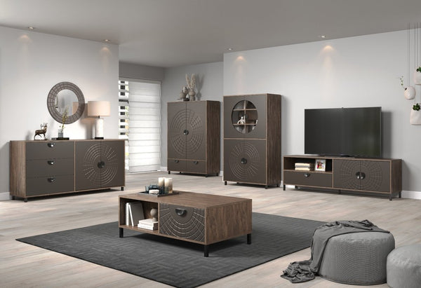 Fusion Coffee Table – Rusty Flow with Pearl Bronze Accent