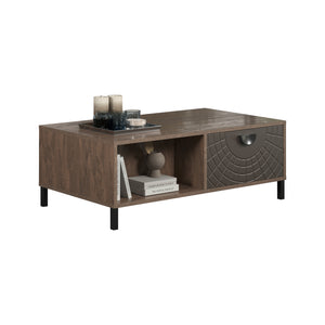 Fusion Coffee Table – Rusty Flow with Pearl Bronze Accent