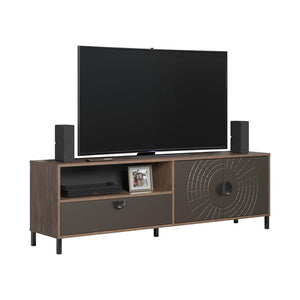 Fusion – TV Cabinet in Rusty Flow Melamine / Pearl Bronze Finish