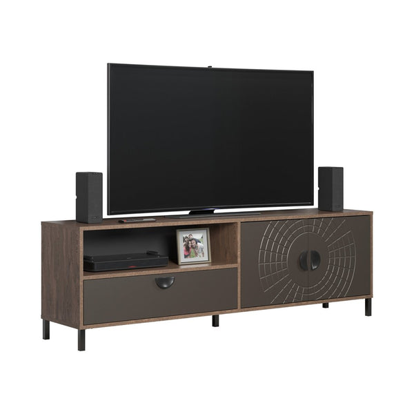 Fusion – TV Cabinet in Rusty Flow Melamine / Pearl Bronze Finish
