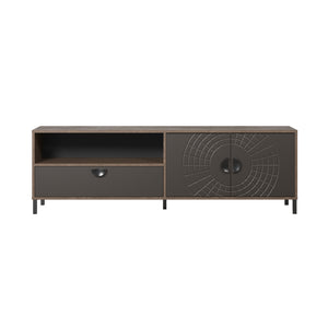 Fusion – TV Cabinet in Rusty Flow Melamine / Pearl Bronze Finish