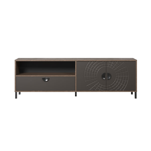 Fusion – TV Cabinet in Rusty Flow Melamine / Pearl Bronze Finish