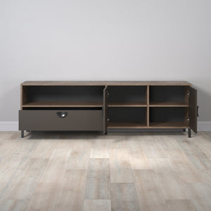 Fusion – TV Cabinet in Rusty Flow Melamine / Pearl Bronze Finish