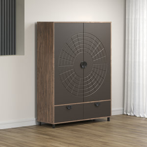 Fusion – High Cabinet in Rusty Flow Melamine / Pearl Bronze Finish