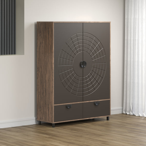 Fusion – High Cabinet in Rusty Flow Melamine / Pearl Bronze Finish