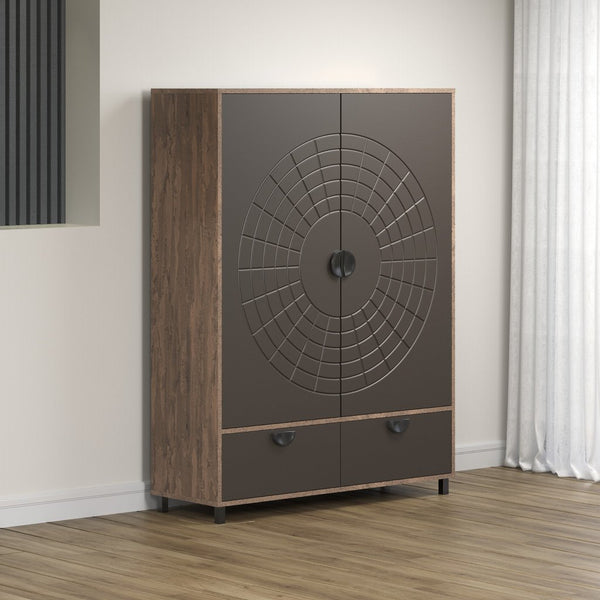 Fusion – High Cabinet in Rusty Flow Melamine / Pearl Bronze Finish