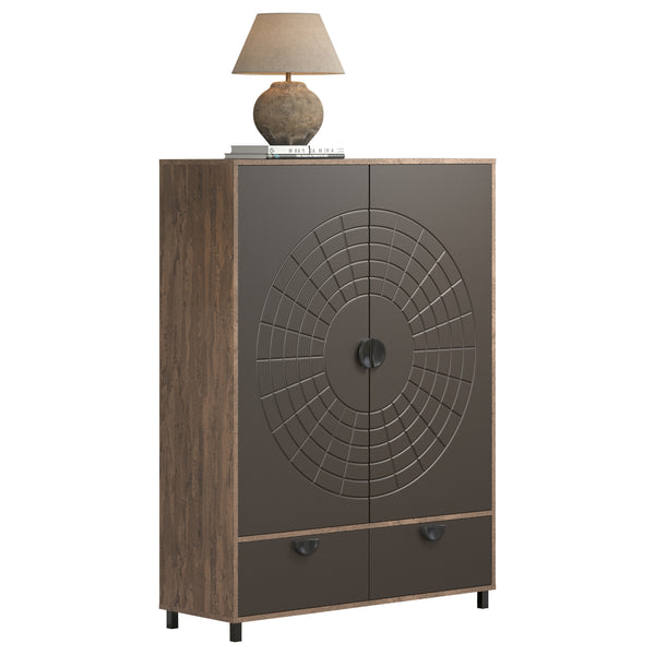 Fusion – High Cabinet in Rusty Flow Melamine / Pearl Bronze Finish