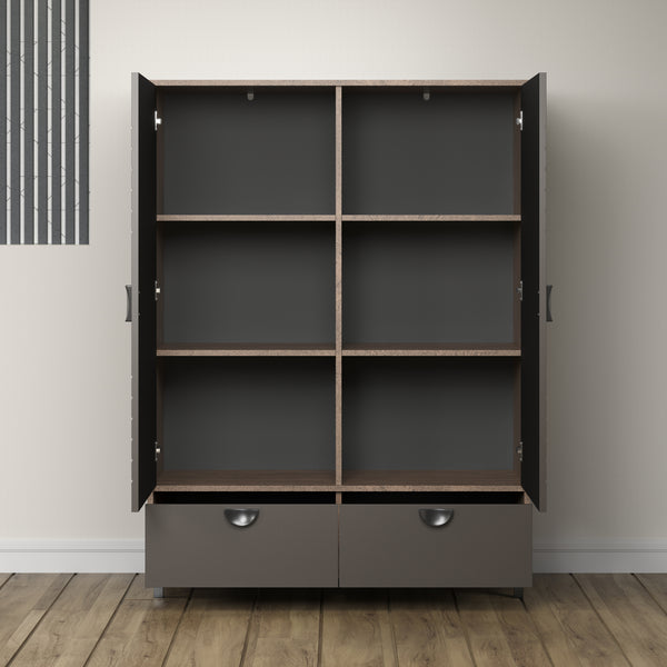 Fusion – High Cabinet in Rusty Flow Melamine / Pearl Bronze Finish