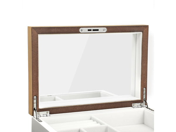 3-Tier Lockable Jewellery Box with Mirror & 2 Drawers - Karrari