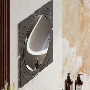 Elegant Black Square Mirror - Karrari