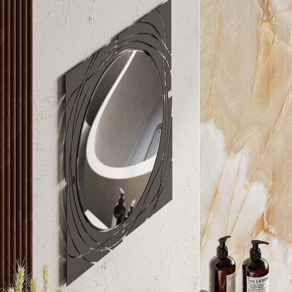 Elegant Black Square Mirror - Karrari